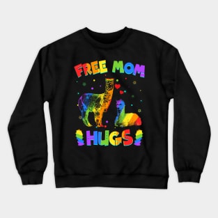 Free Mom Hugs Llama LGBT Pride Crewneck Sweatshirt